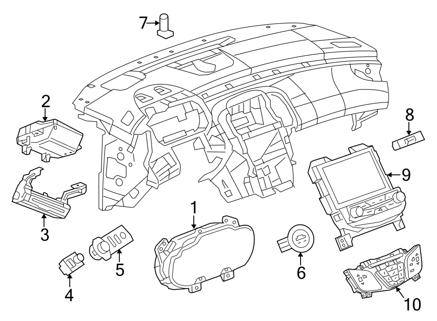 Diagram INSTRUMENT PANEL. CLUSTER & SWITCHES. for your 2017 Chevrolet Spark   