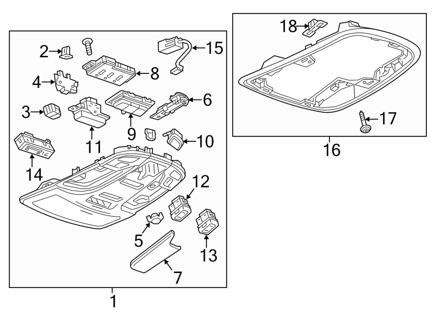 Diagram OVERHEAD CONSOLE. for your Buick LaCrosse  