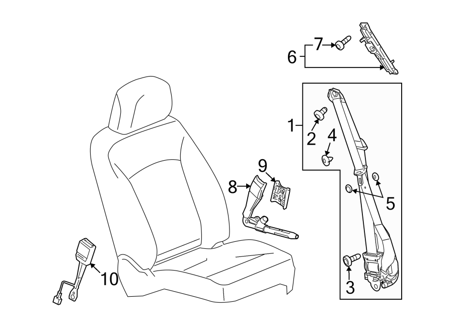 10RESTRAINT SYSTEMS. FRONT SEAT BELTS.https://images.simplepart.com/images/parts/motor/fullsize/AH14435.png