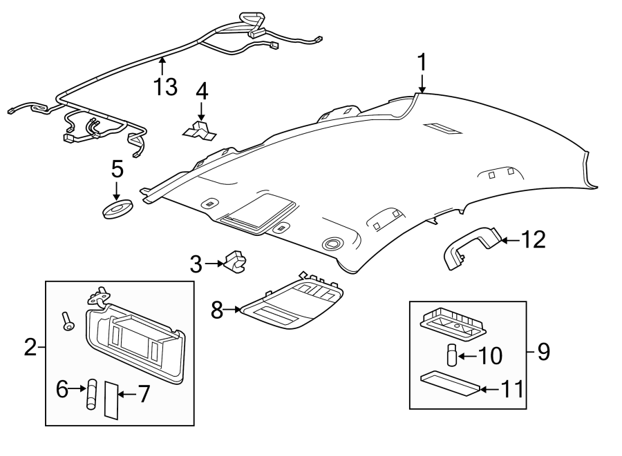 Diagram INTERIOR TRIM. for your 2007 GMC Sierra 1500 Classic SL Extended Cab Pickup Fleetside 4.3L Vortec V6 A/T RWD 