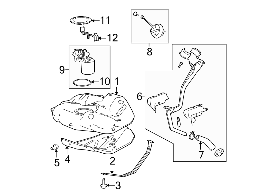 Diagram FUEL SYSTEM COMPONENTS. for your 2017 GMC Sierra 2500 HD 6.6L Duramax V8 DIESEL A/T 4WD SLE Standard Cab Pickup Fleetside 