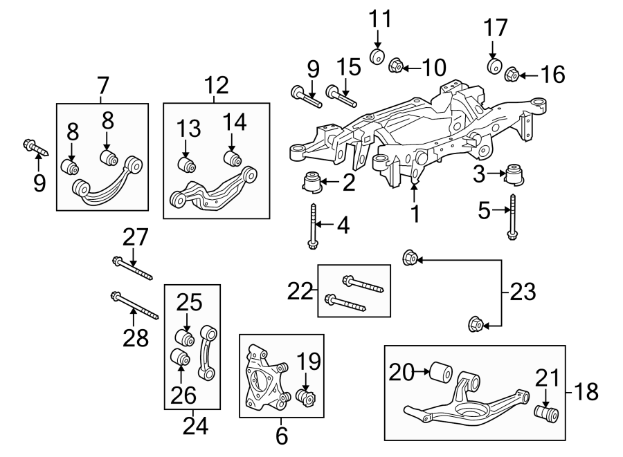 Diagram REAR SUSPENSION. SUSPENSION COMPONENTS. for your 2011 GMC Sierra 2500 HD 6.6L Duramax V8 DIESEL A/T 4WD SLT Crew Cab Pickup Fleetside 