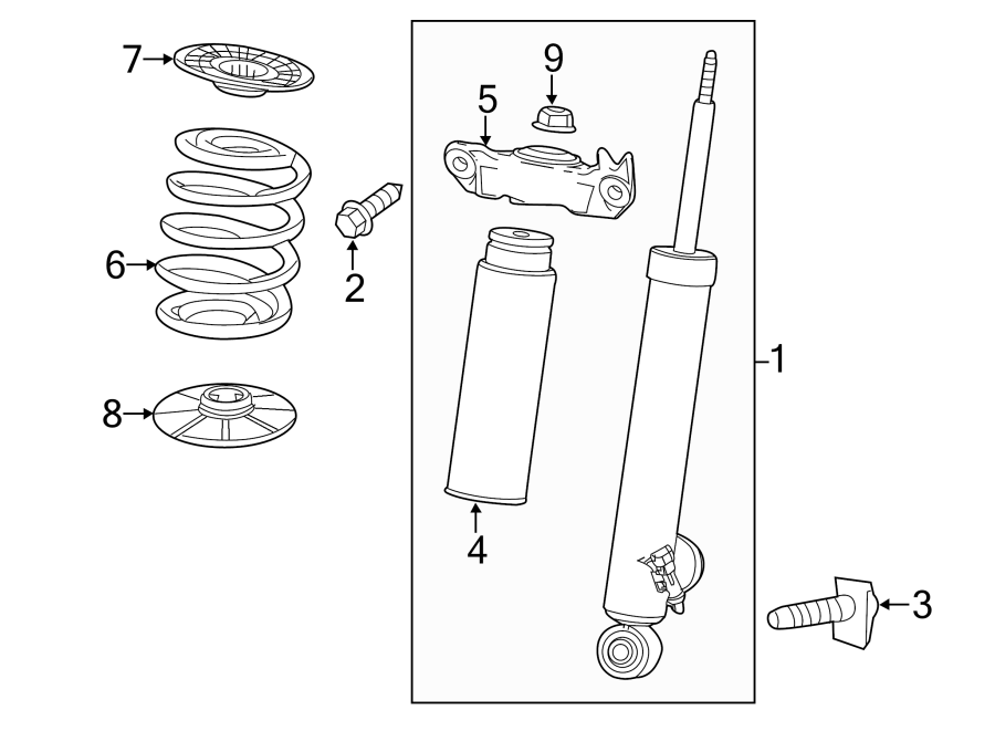 Diagram REAR SUSPENSION. SHOCKS & COMPONENTS. for your 2011 GMC Sierra 2500 HD 6.0L Vortec V8 FLEX A/T RWD SLE Crew Cab Pickup 