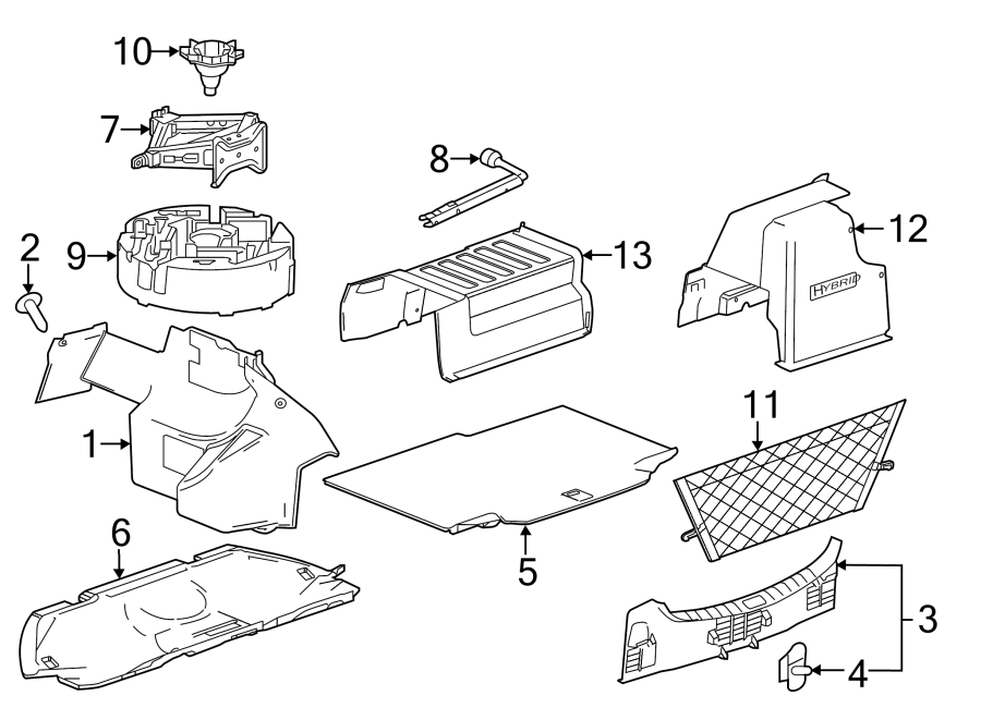 Diagram REAR BODY & FLOOR. INTERIOR TRIM. for your 2013 Chevrolet Camaro ZL1 Coupe 6.2L V8 M/T 