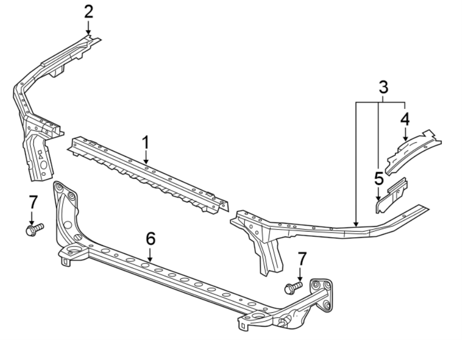 Diagram RADIATOR SUPPORT. for your 2011 GMC Sierra 2500 HD 6.6L Duramax V8 DIESEL A/T 4WD SLE Standard Cab Pickup 