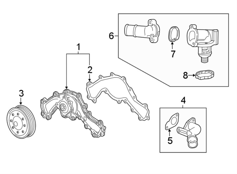 Diagram WATER PUMP. for your 2020 Buick Enclave    