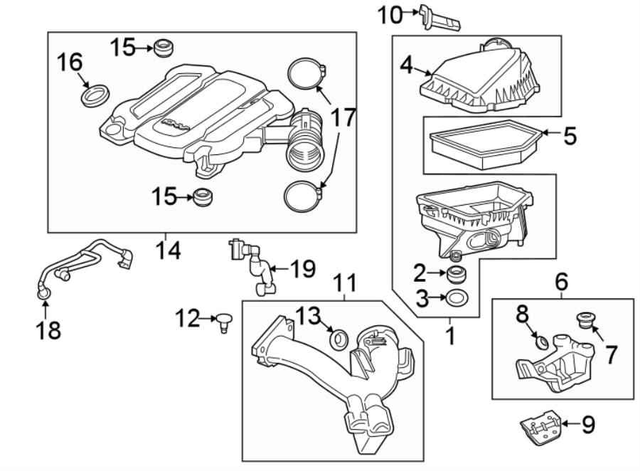 Diagram ENGINE / TRANSAXLE. AIR INTAKE. for your 2005 Chevrolet Cavalier   