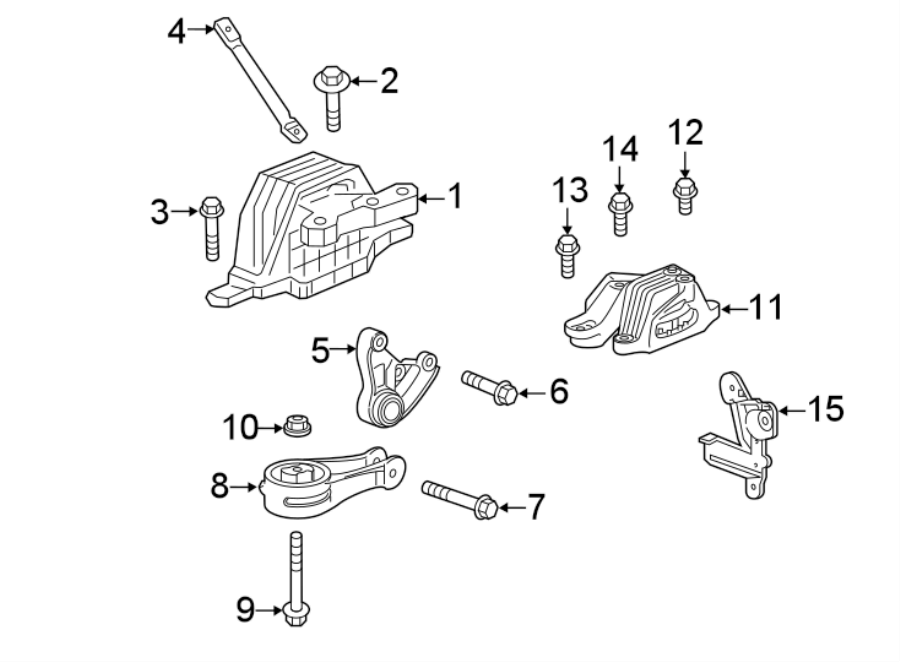 Diagram ENGINE / TRANSAXLE. ENGINE & TRANS MOUNTING. for your 2015 GMC Sierra 2500 HD 6.6L Duramax V8 DIESEL A/T 4WD SLE Extended Cab Pickup Fleetside 