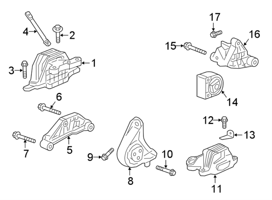 Diagram ENGINE / TRANSAXLE. ENGINE & TRANS MOUNTING. for your 2012 GMC Sierra 2500 HD 6.6L Duramax V8 DIESEL A/T 4WD WT Standard Cab Pickup 