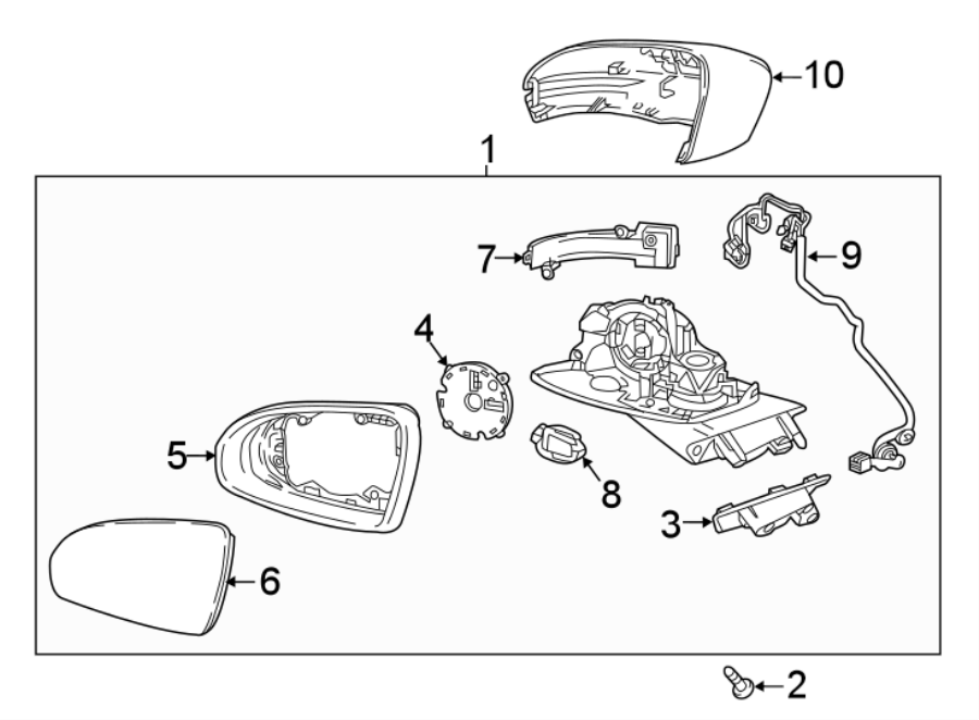 Diagram FRONT DOOR. OUTSIDE MIRRORS. for your 2020 Cadillac XT4   