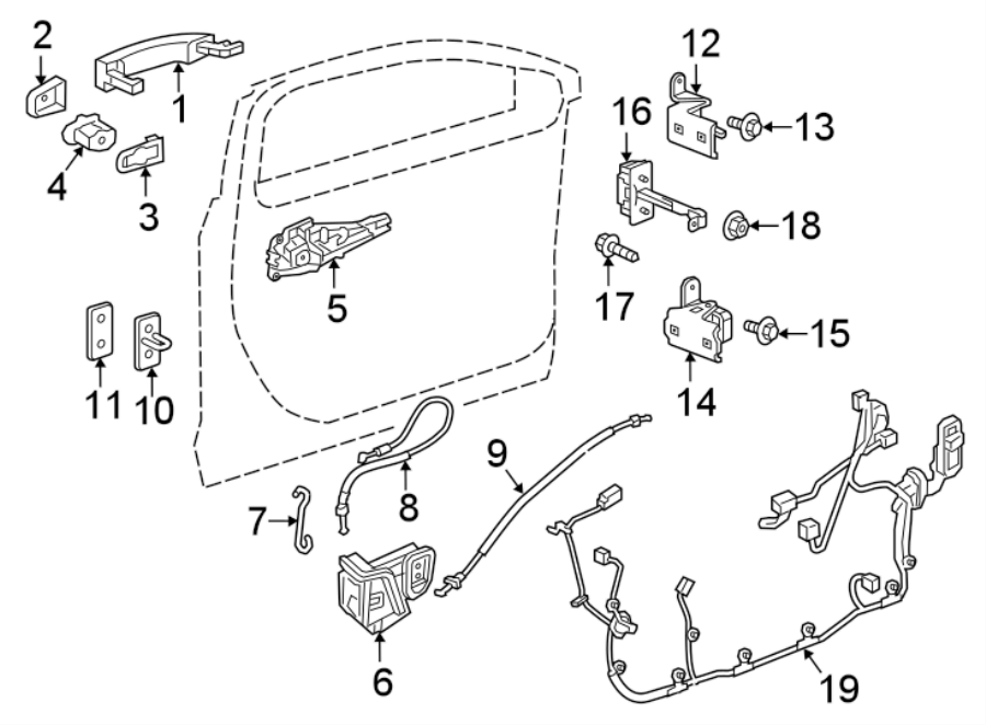 Diagram FRONT DOOR. LOCK & HARDWARE. for your Buick