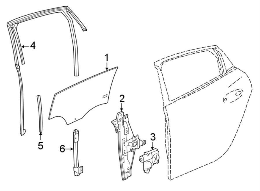 Diagram REAR DOOR. GLASS & HARDWARE. for your Chevrolet Spark  