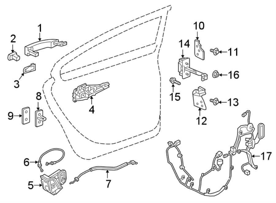 Diagram REAR DOOR. LOCK & HARDWARE. for your Buick Century  