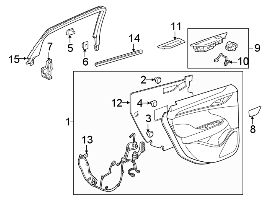 1REAR DOOR. INTERIOR TRIM.https://images.simplepart.com/images/parts/motor/fullsize/AH17490.png