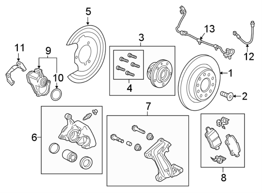 Diagram REAR SUSPENSION. BRAKE COMPONENTS. for your 2012 GMC Sierra 2500 HD 6.6L Duramax V8 DIESEL A/T RWD SLE Standard Cab Pickup 