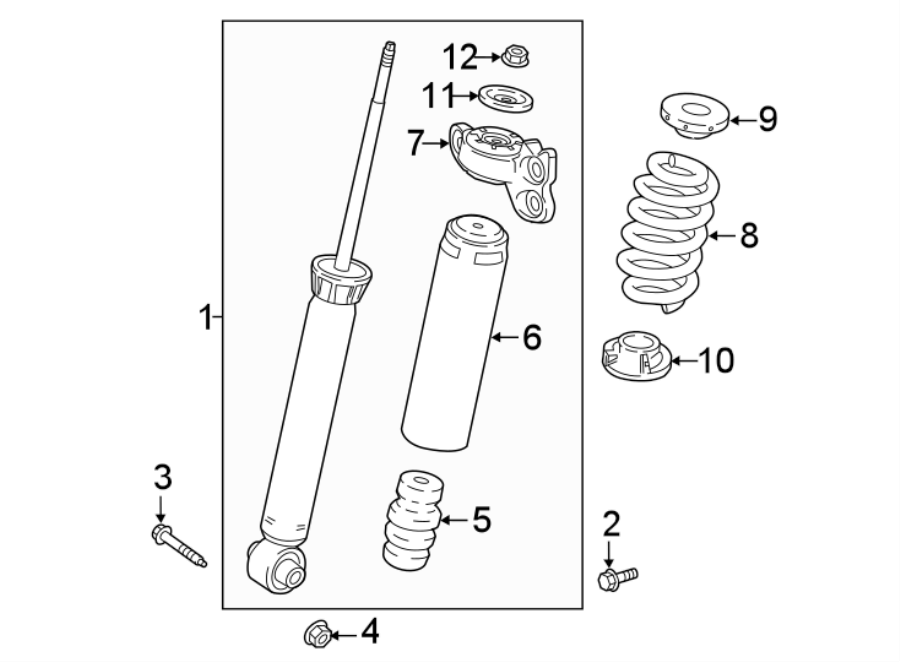 Diagram REAR SUSPENSION. SHOCKS & COMPONENTS. for your 2019 GMC Sierra 2500 HD 6.6L Duramax V8 DIESEL A/T RWD Base Extended Cab Pickup Fleetside 