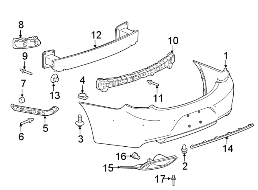 15Rear bumper. Steering gear & linkage. Bumper & components.https://images.simplepart.com/images/parts/motor/fullsize/AH17650.png