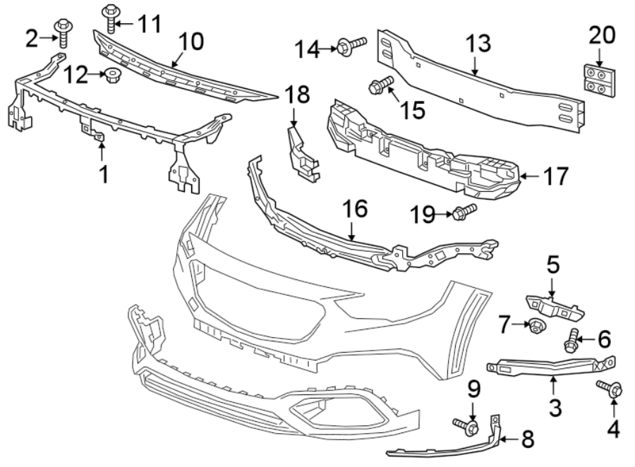 3FRONT BUMPER & GRILLE. BUMPER & COMPONENTS.https://images.simplepart.com/images/parts/motor/fullsize/AH18028.png