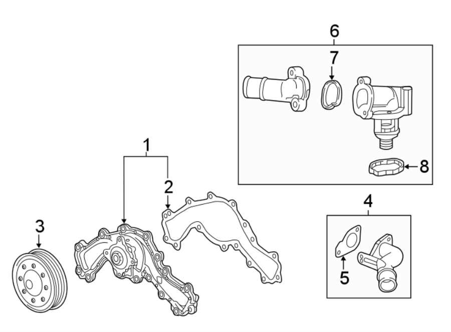 Diagram WATER PUMP. for your 1995 Chevrolet K2500  Base Standard Cab Pickup Fleetside 4.3L Chevrolet V6 A/T 