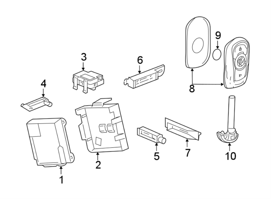 Diagram KEYLESS ENTRY COMPONENTS. for your 2016 Chevrolet Spark  LT Hatchback 