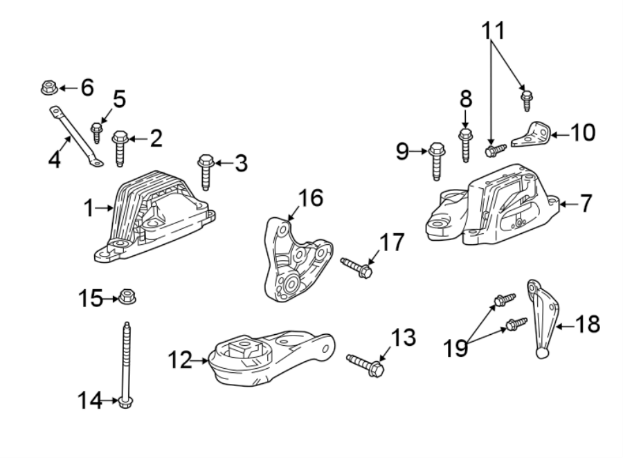 Diagram ENGINE / TRANSAXLE. ENGINE & TRANS MOUNTING. for your 2014 GMC Sierra 2500 HD 6.6L Duramax V8 DIESEL A/T 4WD Denali Crew Cab Pickup Fleetside 