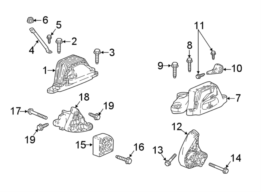 ENGINE / TRANSAXLE. ENGINE & TRANS MOUNTING. Diagram