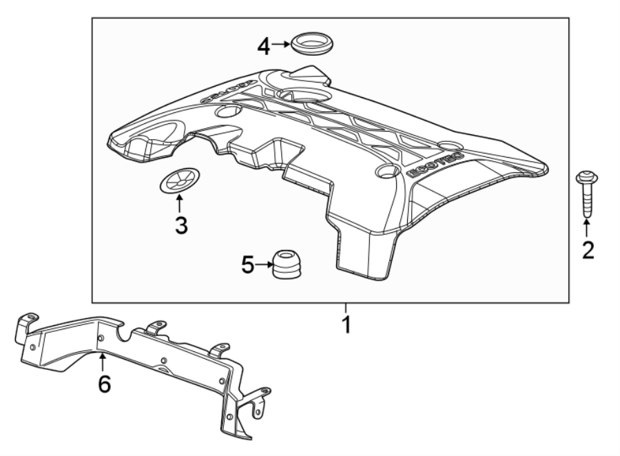 Diagram ENGINE / TRANSAXLE. ENGINE APPEARANCE COVER. for your 2012 GMC Sierra 2500 HD 6.0L Vortec V8 FLEX A/T RWD SLE Extended Cab Pickup Fleetside 