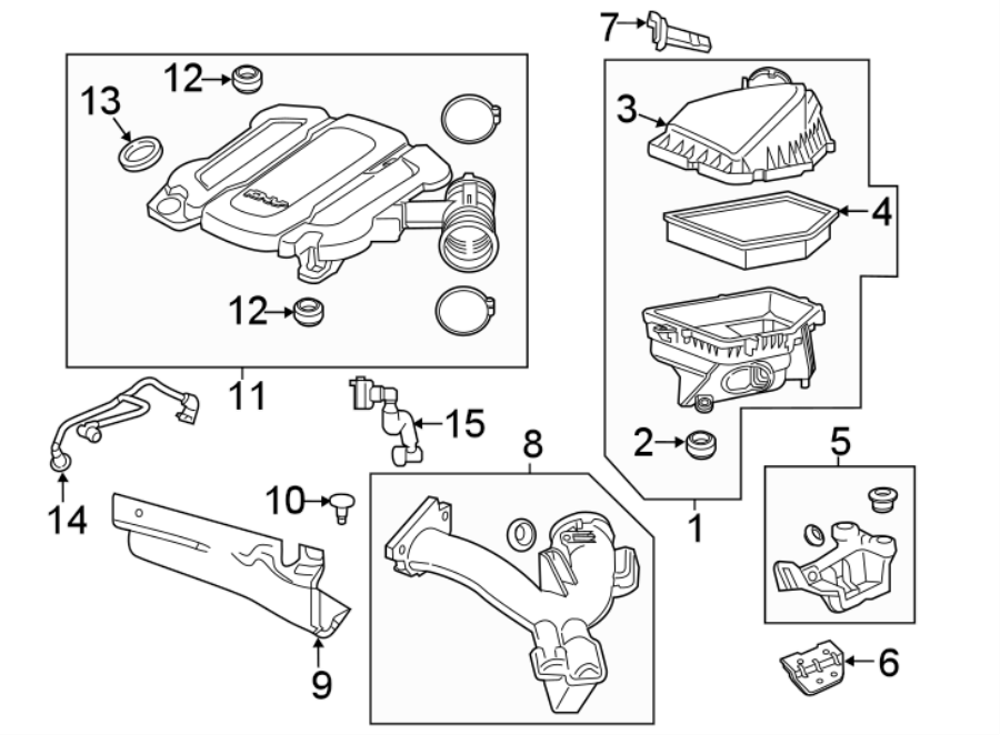 Diagram Engine / transaxle. Air intake. for your 2020 Chevrolet Spark   