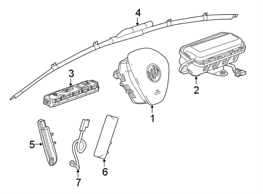 Diagram RESTRAINT SYSTEMS. AIR BAG COMPONENTS. for your Cadillac