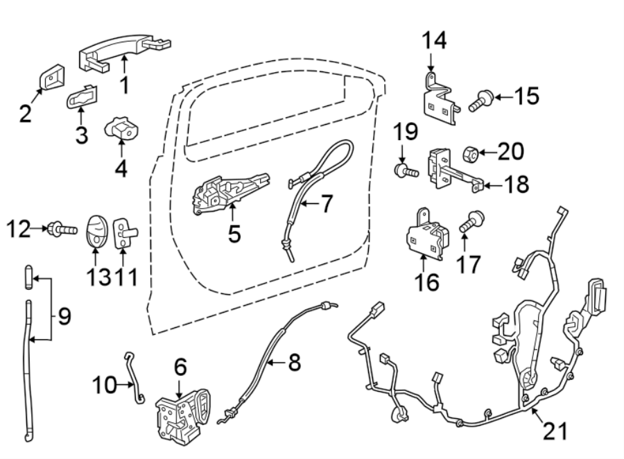 Diagram FRONT DOOR. LOCK & HARDWARE. for your Buick