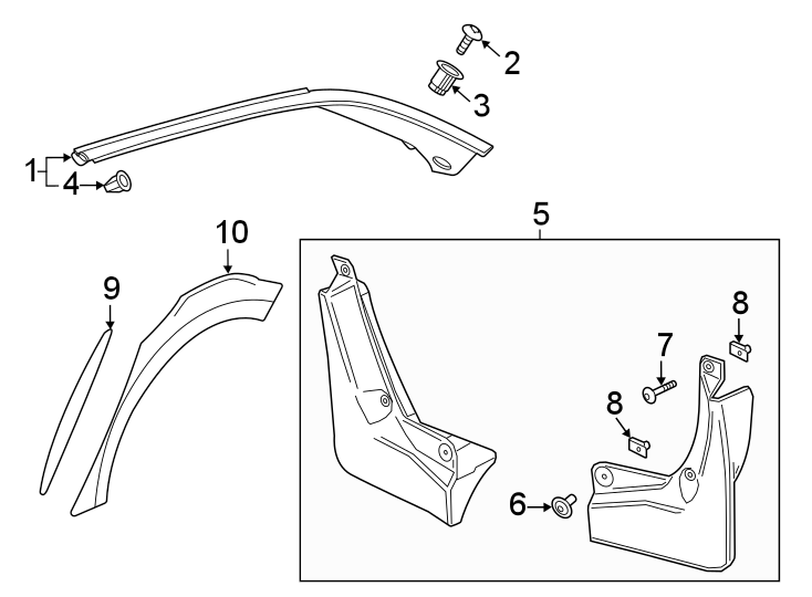 Diagram QUARTER PANEL. EXTERIOR TRIM. for your 2008 Chevrolet Impala   