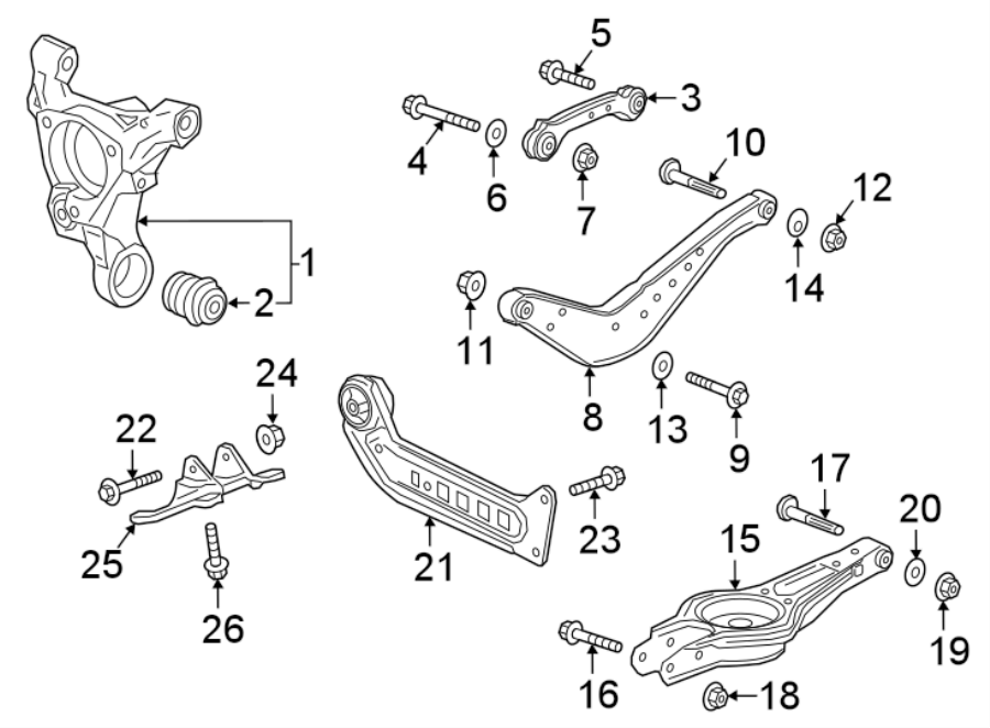 Diagram REAR SUSPENSION. SUSPENSION COMPONENTS. for your 2012 GMC Sierra 2500 HD 6.6L Duramax V8 DIESEL A/T 4WD SLT Crew Cab Pickup Fleetside 