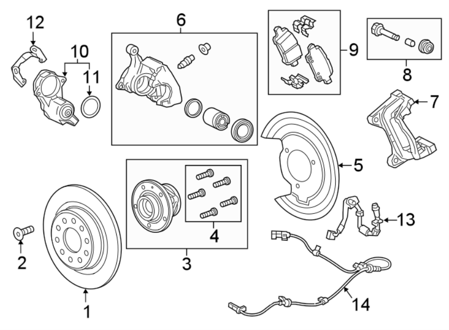 REAR SUSPENSION. BRAKE COMPONENTS. Diagram