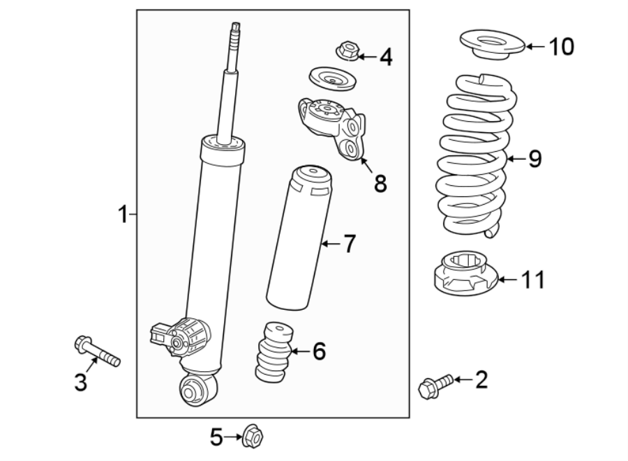 Diagram REAR SUSPENSION. SHOCKS & COMPONENTS. for your 2021 Chevrolet Equinox  Premier Sport Utility 