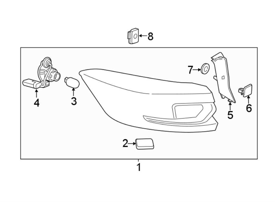 Diagram REAR LAMPS. TAIL LAMPS. for your 2008 Chevrolet Trailblazer   