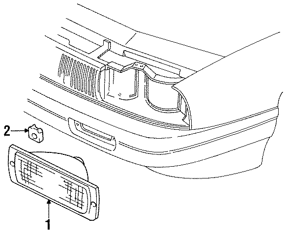 Full size assembly image of FRONT LAMPS. PARK & SIGNAL LAMPS. (1/1)