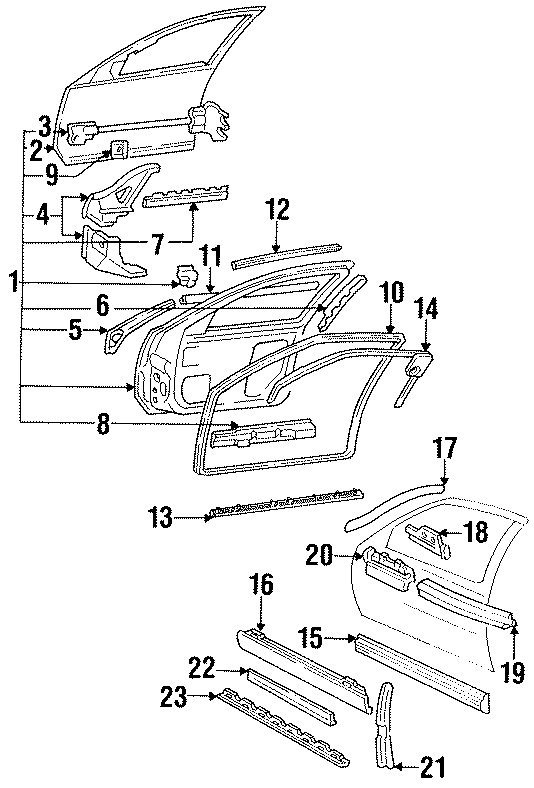 9FRONT DOOR. DOOR & COMPONENTS. EXTERIOR TRIM.https://images.simplepart.com/images/parts/motor/fullsize/AH88180.png