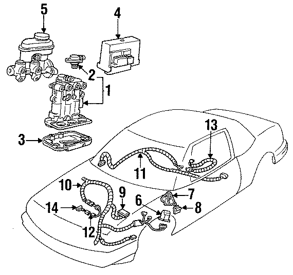 Diagram ELECTRICAL. ABS COMPONENTS. for your 2021 Chevrolet Spark  LS Hatchback 