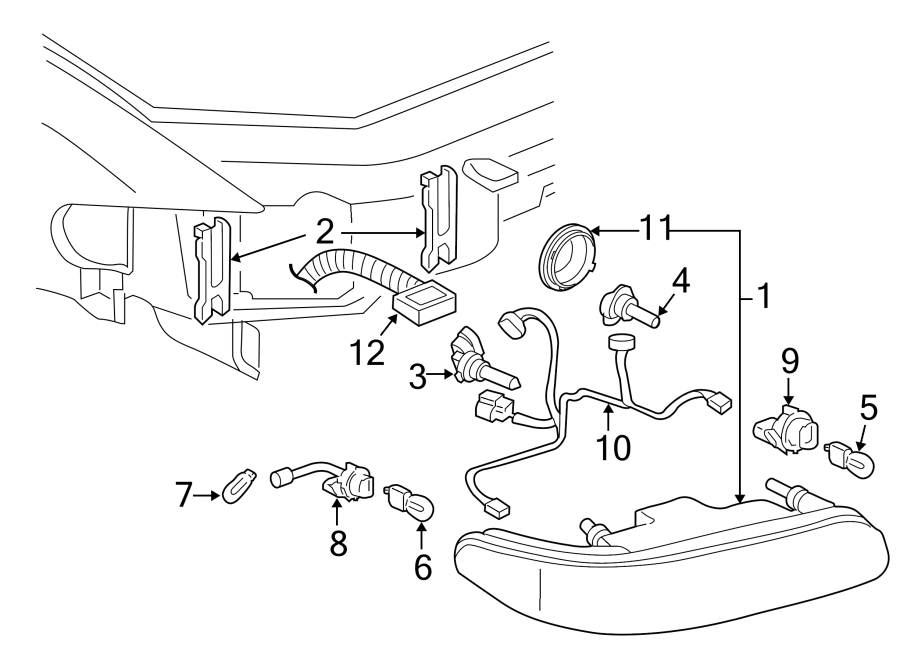 Diagram FRONT LAMPS. HEADLAMP COMPONENTS. for your 2005 Chevrolet Aveo    