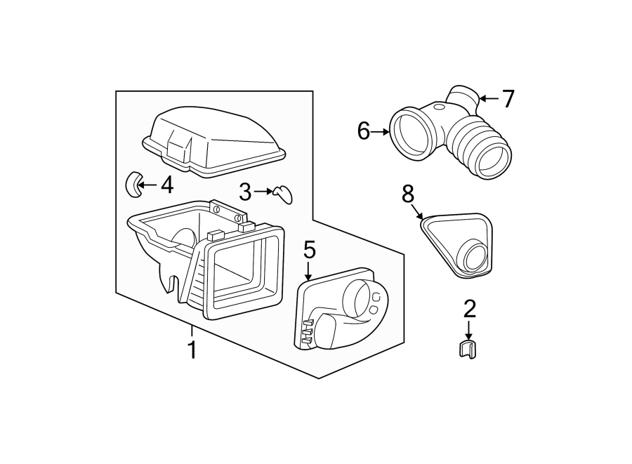 Diagram ENGINE / TRANSAXLE. AIR INTAKE. for your 2016 Chevrolet Spark 1.4L Ecotec M/T LT Hatchback 