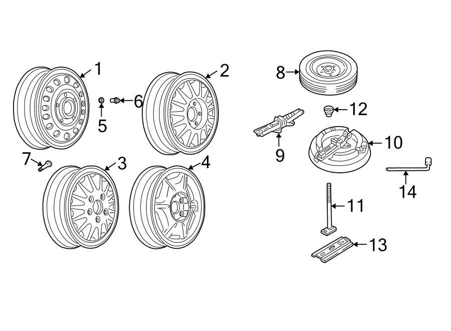 Diagram WHEELS. for your 2005 Chevrolet Classic   