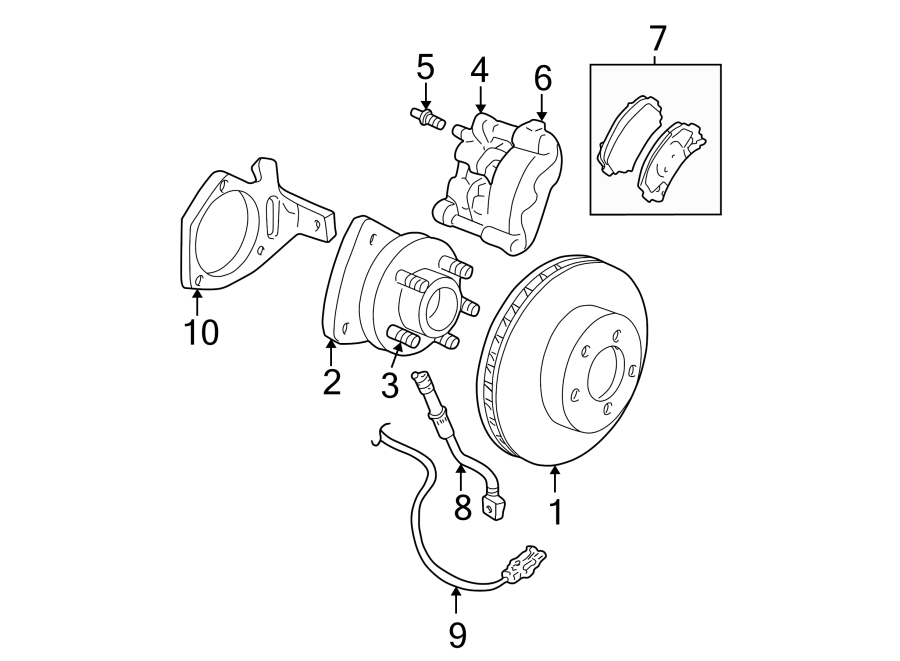 Diagram FRONT SUSPENSION. BRAKE COMPONENTS. for your 2016 GMC Sierra 2500 HD 6.0L Vortec V8 FLEX A/T RWD SLT Extended Cab Pickup Fleetside 