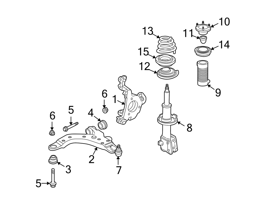 Diagram FRONT SUSPENSION. SUSPENSION COMPONENTS. for your 2023 Chevrolet Equinox  Premier Sport Utility 