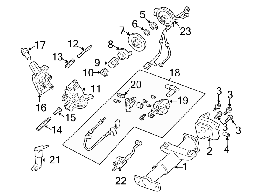 Diagram STEERING COLUMN. HOUSING & COMPONENTS. for your 2021 GMC Sierra 2500 HD 6.6L V8 A/T RWD Base Extended Cab Pickup 