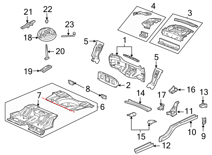 REAR BODY & FLOOR. FLOOR & RAILS.