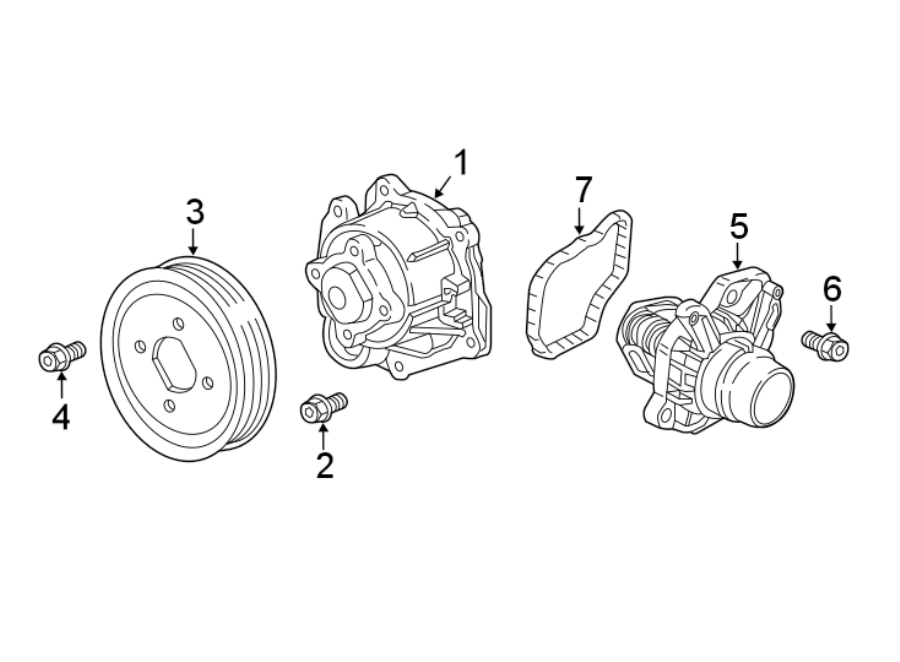 Diagram WATER PUMP. for your 2024 Chevrolet Equinox  Premier Sport Utility 