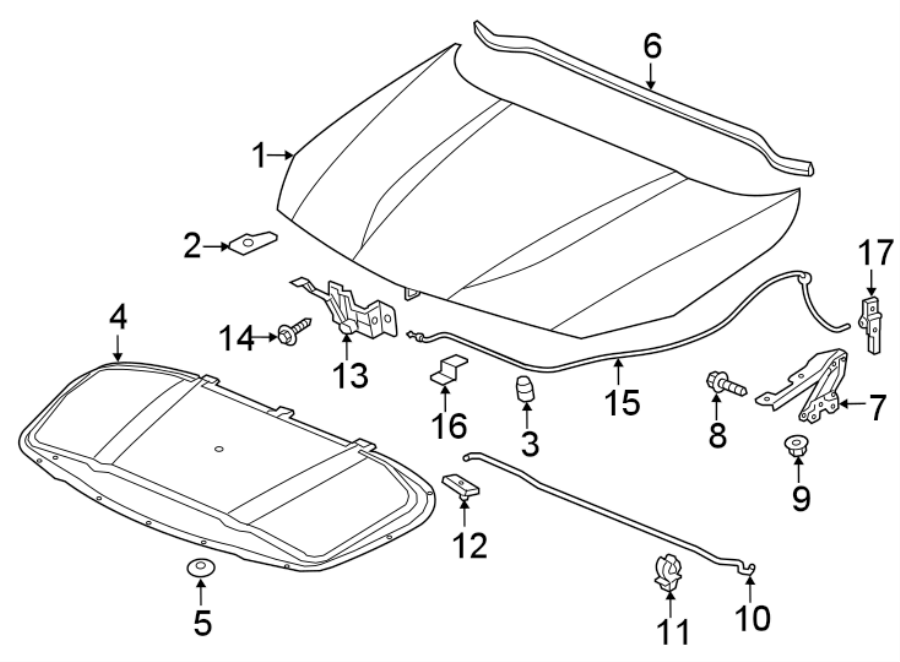 Diagram HOOD & COMPONENTS. for your Chevrolet Suburban   