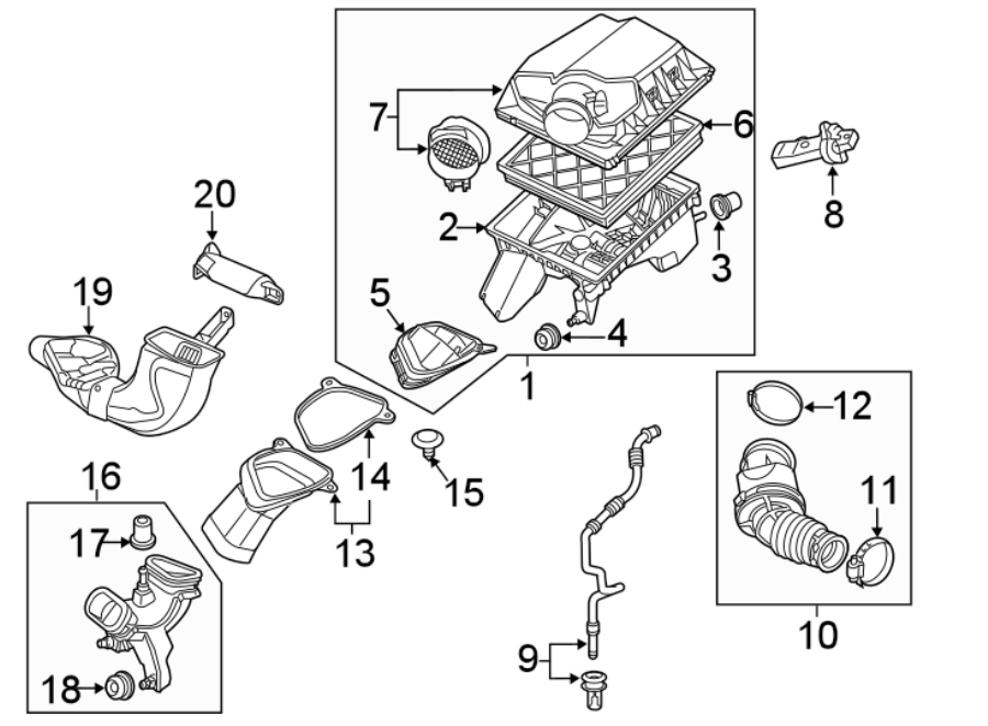 Diagram ENGINE / TRANSAXLE. AIR INTAKE. for your 2020 Chevrolet Spark   