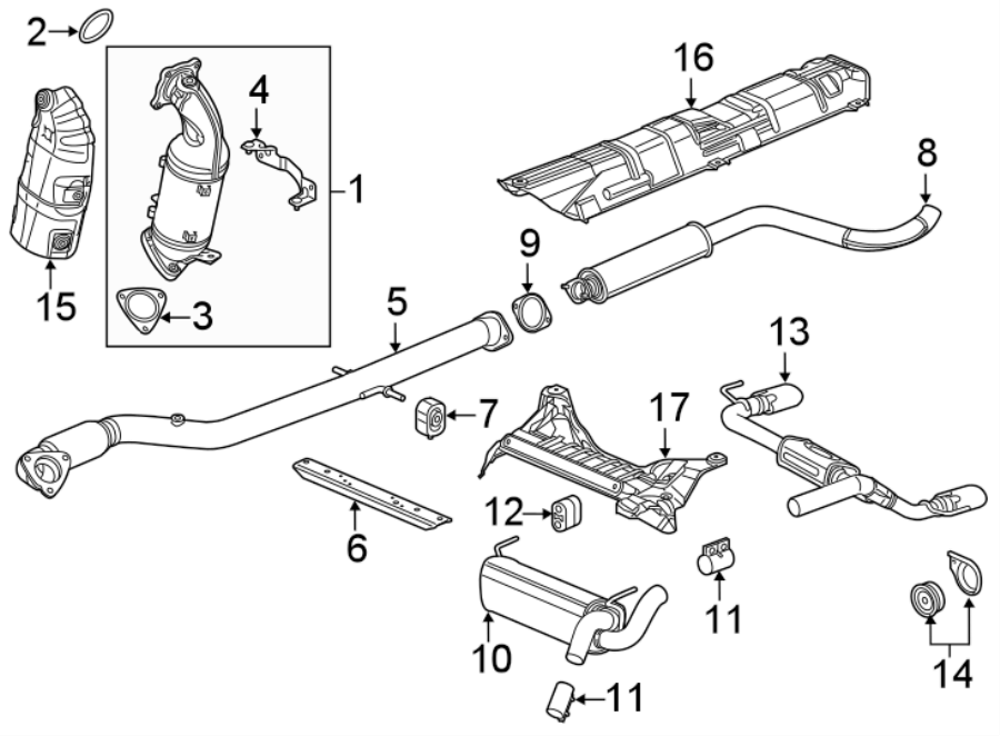 Diagram Exhaust system. Exhaust components. for your 2024 Chevrolet Camaro  LT Coupe 