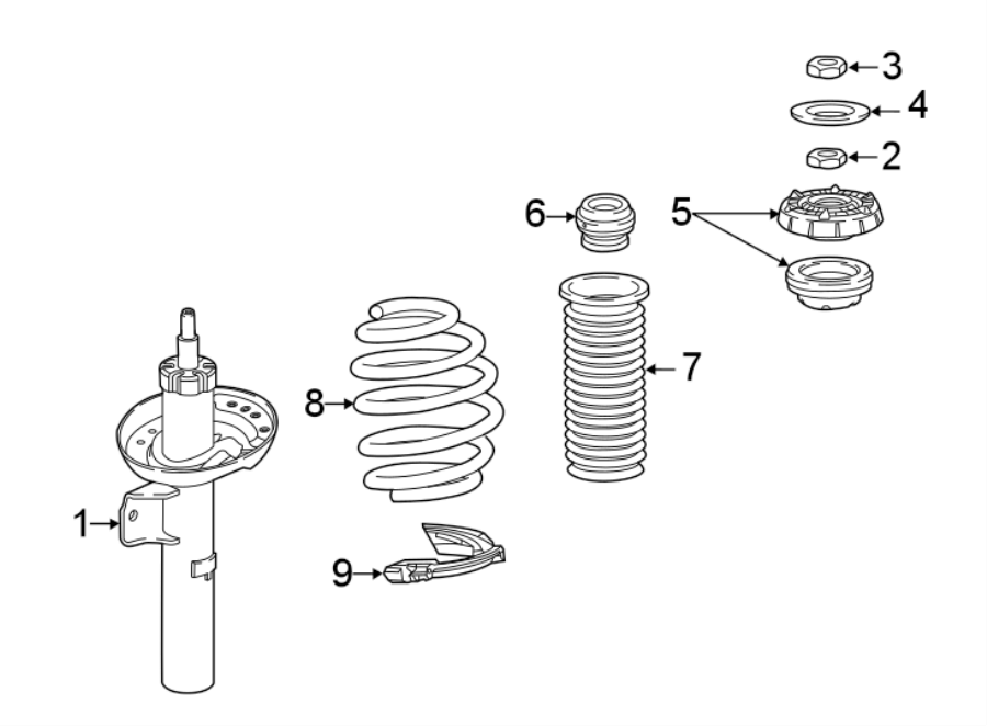 Diagram FRONT SUSPENSION. STRUTS & COMPONENTS. for your 2014 GMC Sierra 2500 HD 6.0L Vortec V8 CNG A/T RWD WT Crew Cab Pickup 